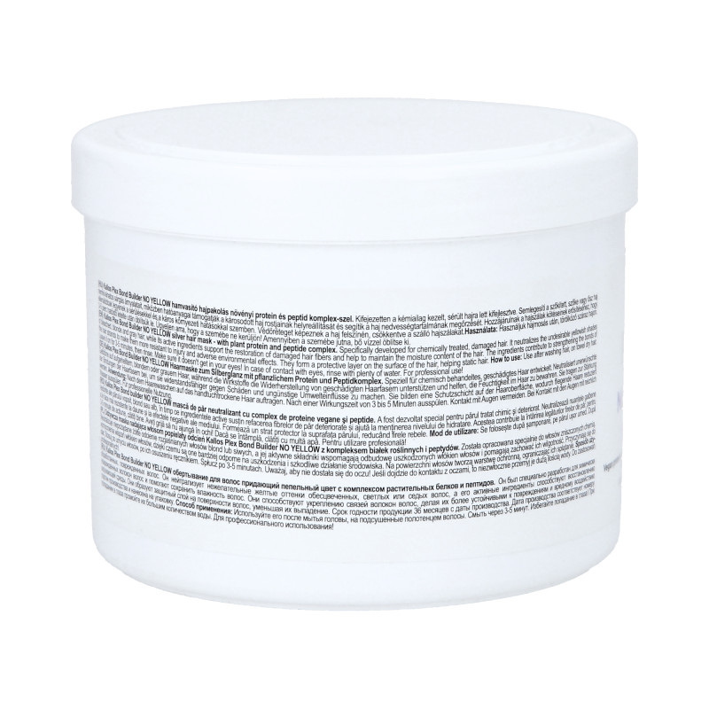 KALLOS PLEX NO YELLOW Maska do włosów blond z kompleksem protein roślinnych i peptydów 500ml - 3