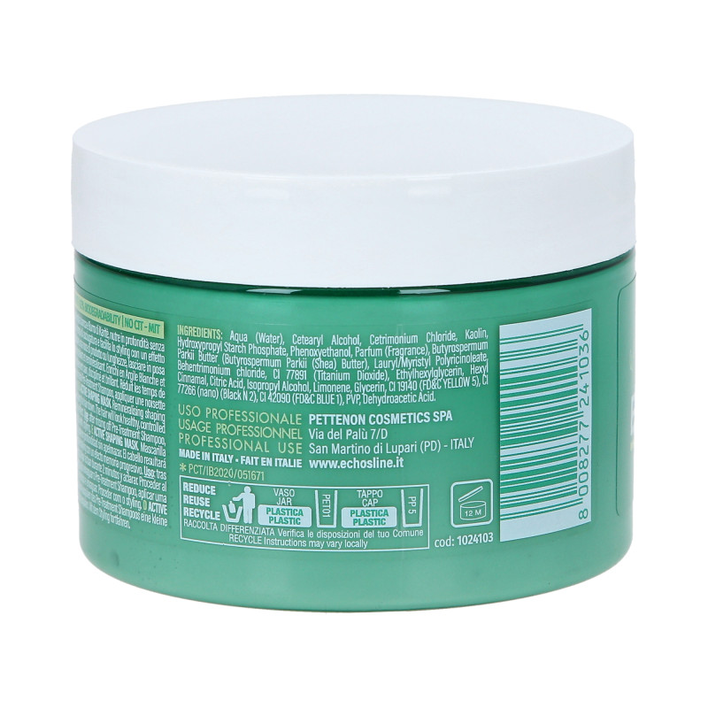 ECHOSLINE B.PUR Remineralizująca maska modelująca do włosów niesfornych i bez objętości 250ml - 3