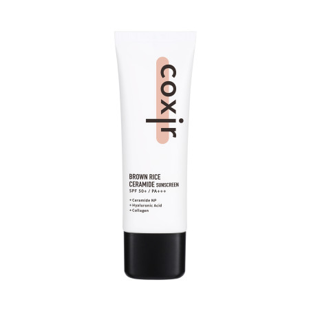 COXIR RICE LINE Nawilżający krem przeciwsłoneczny z ceramidami i ekstraktem z brązowego ryżu 50ml