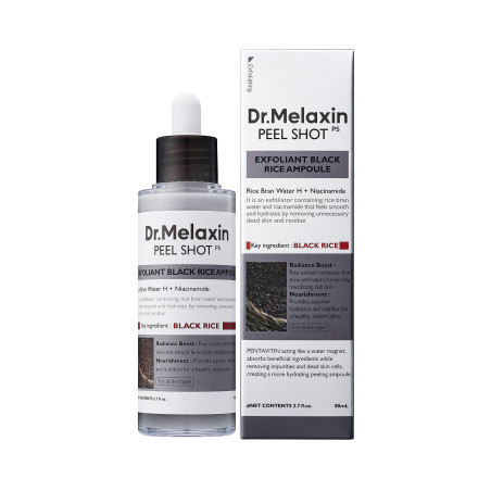 DR.MELAXIN PEEL SHOT LINE Delikatnie złuszczająca ampułka z ekstraktem z czarnego ryżu 80ml