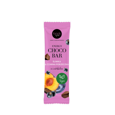 LEVANN FOODS BY ANN Schokoladen-Energieriegel, Pflaume & Schwarze Johannisbeere 35 g - 1