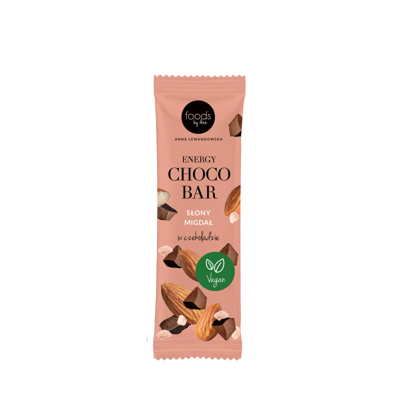 LEVANN FOODS BY ANN Schokoladen-Energieriegel, gesalzene Mandeln, 35 g - 1