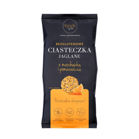 LEVANN FOODS BY ANN Bezglutenowe, jaglane ciasteczka z marchewką i pomarańczą 100g - 1 LEVANN FOODS BY ANN Bezglutenowe, jaglane ciasteczka z marchewką i pomarańczą 100g - 1
