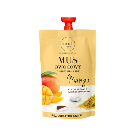 LEVANN FOODS BY ANN Mus owocowy, Mango & Płatki jaglane & Wiórki kokosowe 100g