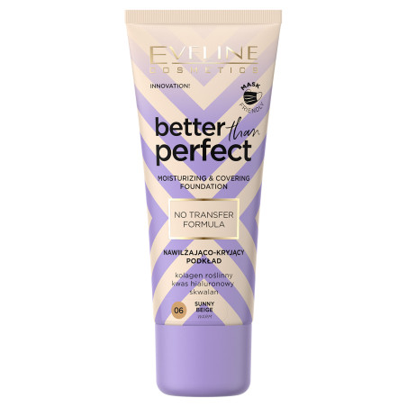 EVELINE COSMETICS BETTER THAN PERFECT Feuchtigkeitsspendendes und abdeckendes Make-up 06 Sunny Beige (Warm) 30ml