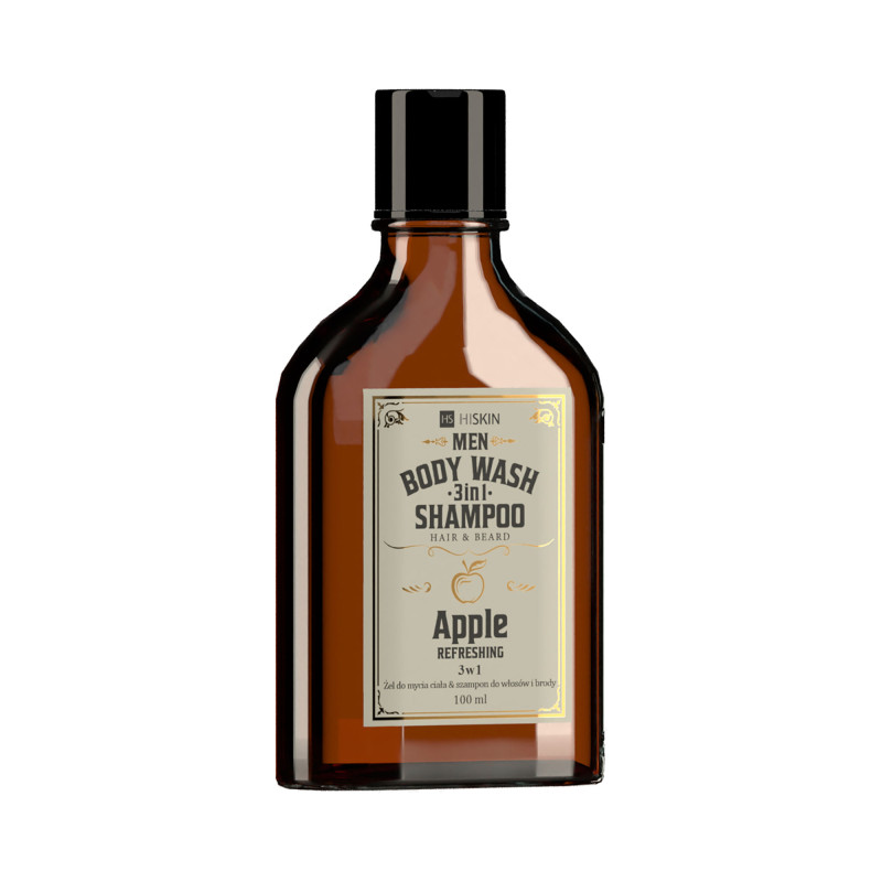HISKIN MEN BODY WASH WHISKY APPLE 3IN1 Wszechstronny żel do mycia ciała i szampon do włosów i brody 100 ml