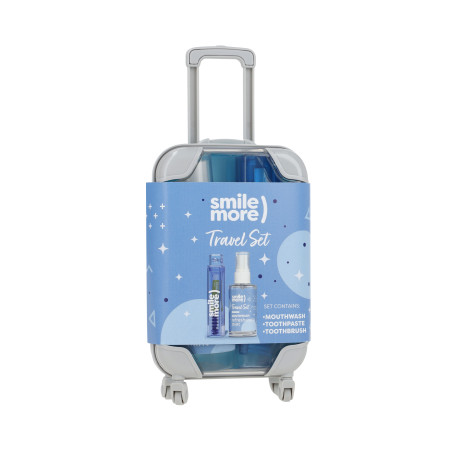 HISKIN MINI DENTAL TRAVEL SET Wakacyjna walizka w zestawie do higieny jamy ustnej w trakcie podróży 30ml + 60ml