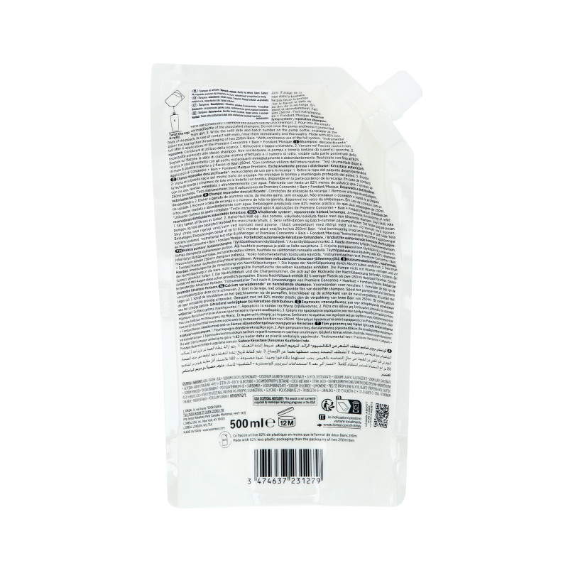 KÉRASTASE PREMIÉRE BAIN DECALCIFIANT REFILL Odbudowująca kąpiel dekalcyfikująca do włosów zniszczonych 500 ml - 2