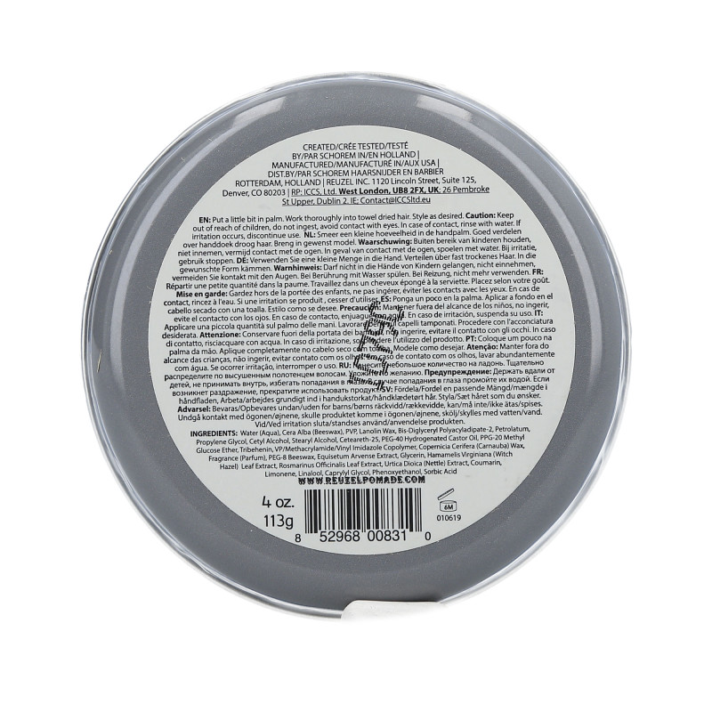 REUZEL Pomata opaca all'acqua molto forte 113g