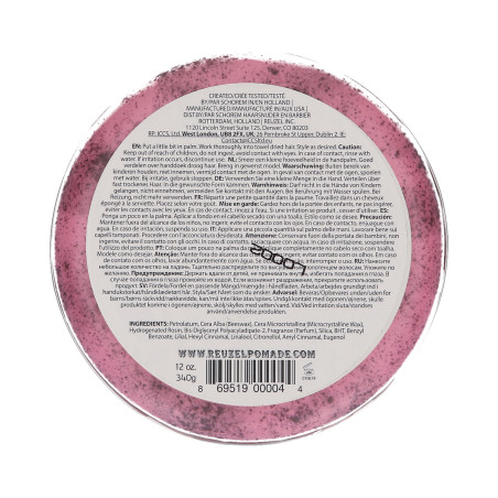 REUZEL Pink Różowa pomada woskowa do włosów 340g