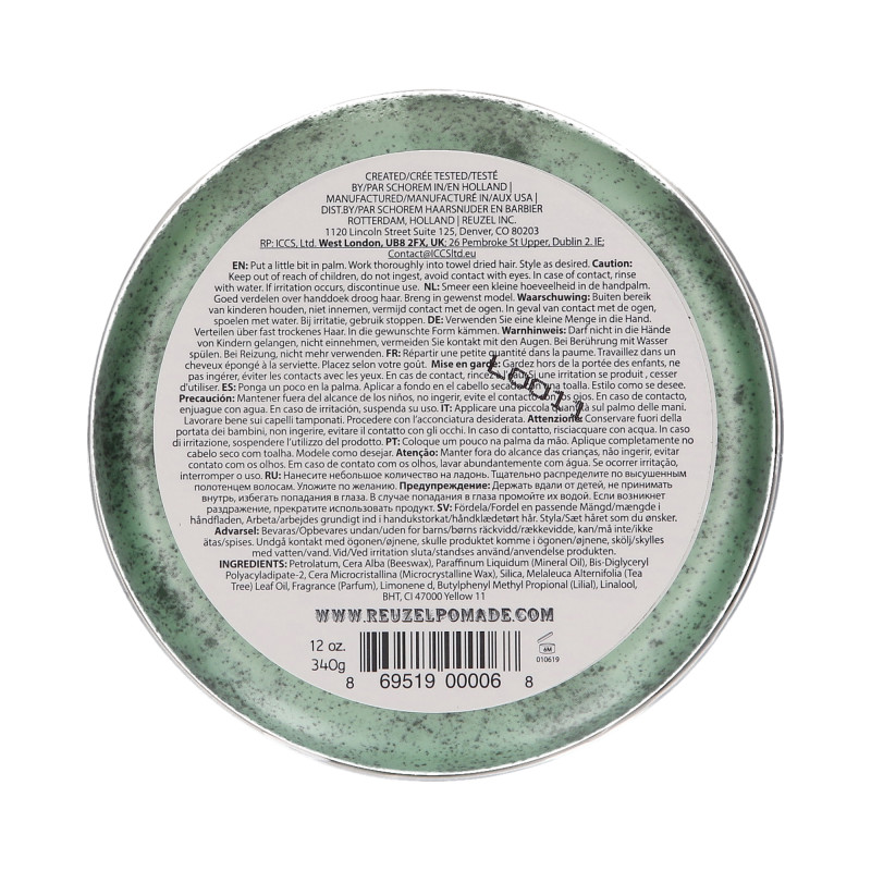 REUZEL Green Pomata verde per capelli a base di cera 340g