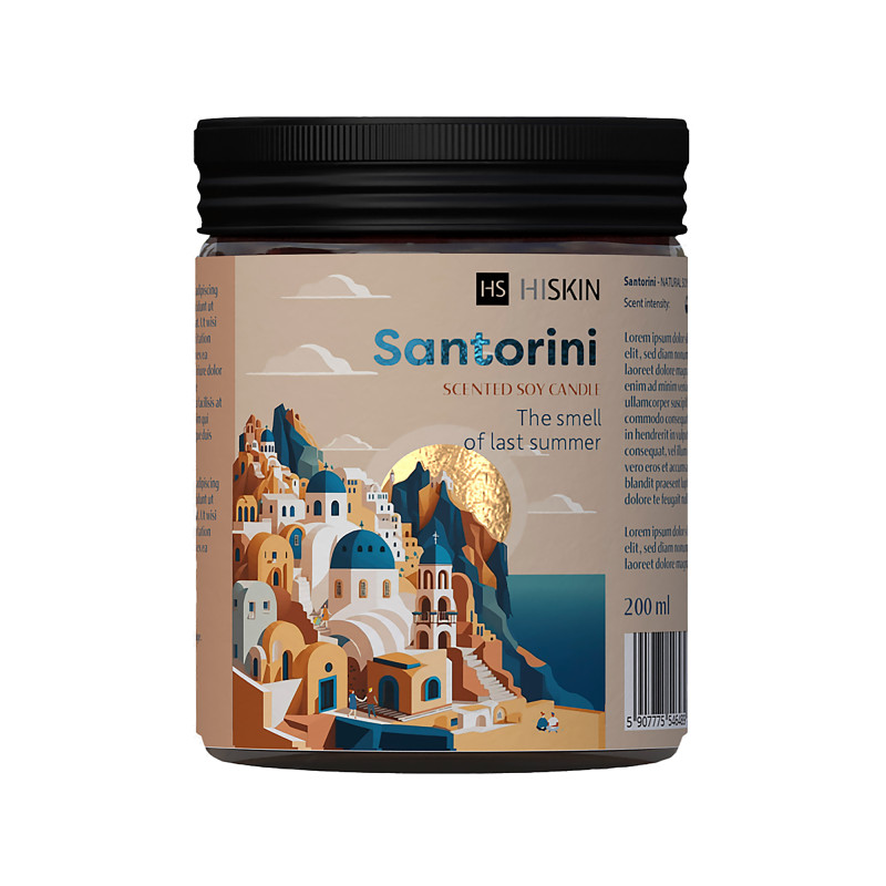 HISKIN HOME BON VOYAGE Świeca sojowa Santorini 200 ml