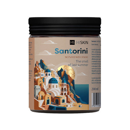 HISKIN HOME BON VOYAGE Świeca sojowa Santorini 200 ml