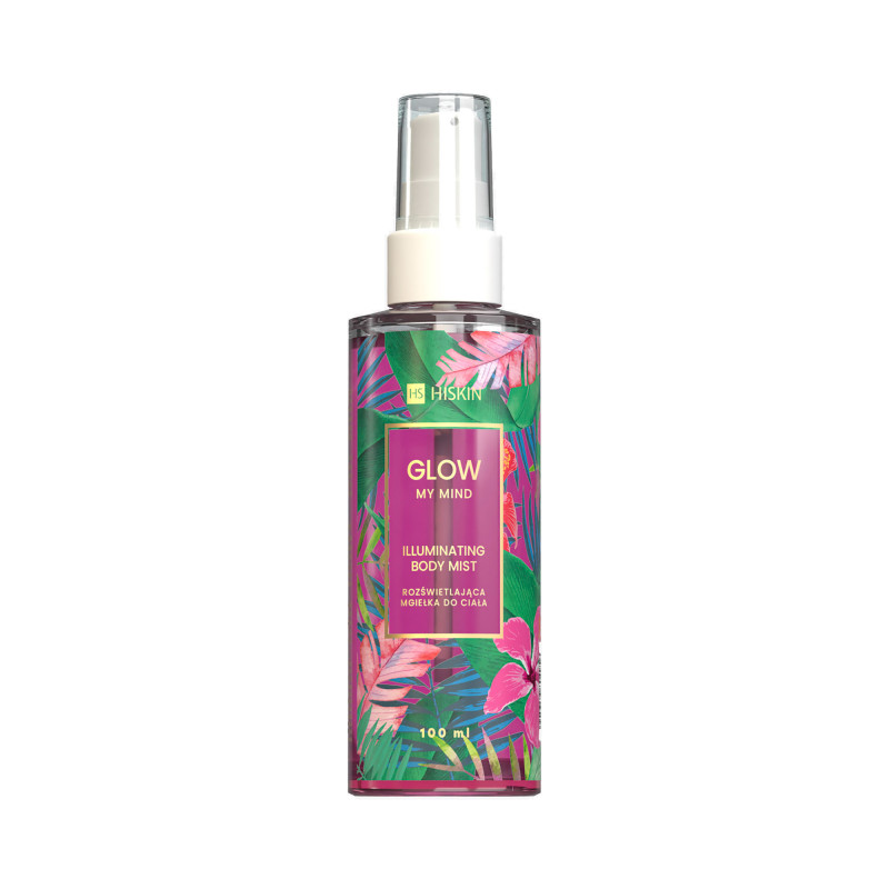 HISKIN GLOW MY MIND Rozświetlająca mgiełka do ciała z drobinkami Pink 100 ml