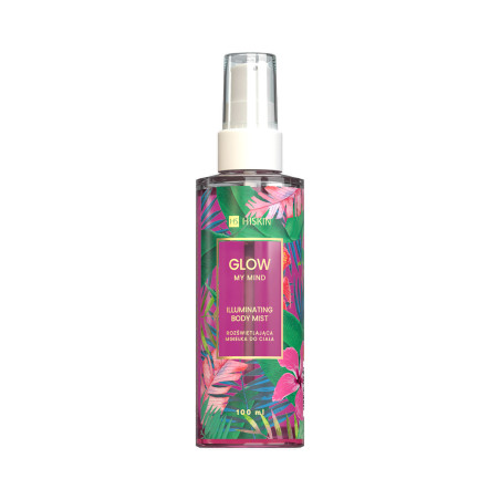 HISKIN GLOW MY MIND Rozświetlająca mgiełka do ciała z drobinkami Pink 100 ml