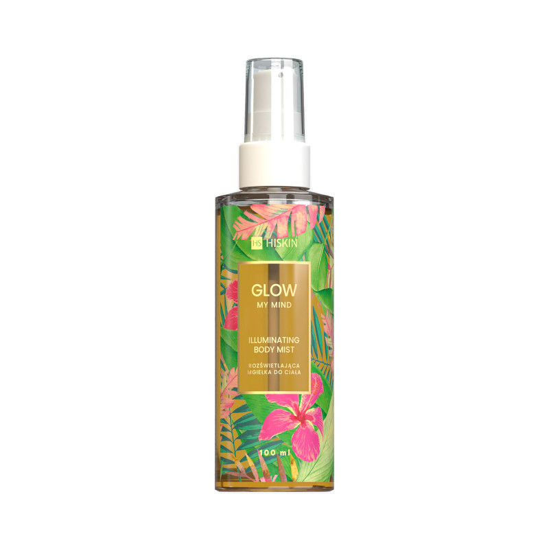 HISKIN GLOW MY MIND Rozświetlająca mgiełka do ciała z drobinkami Gold 100 ml