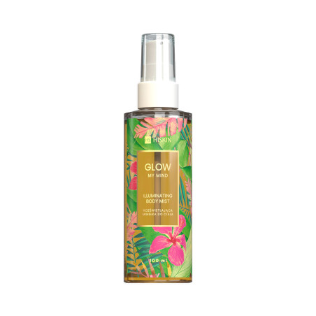 HISKIN GLOW MY MIND Rozświetlająca mgiełka do ciała z drobinkami Gold 100 ml