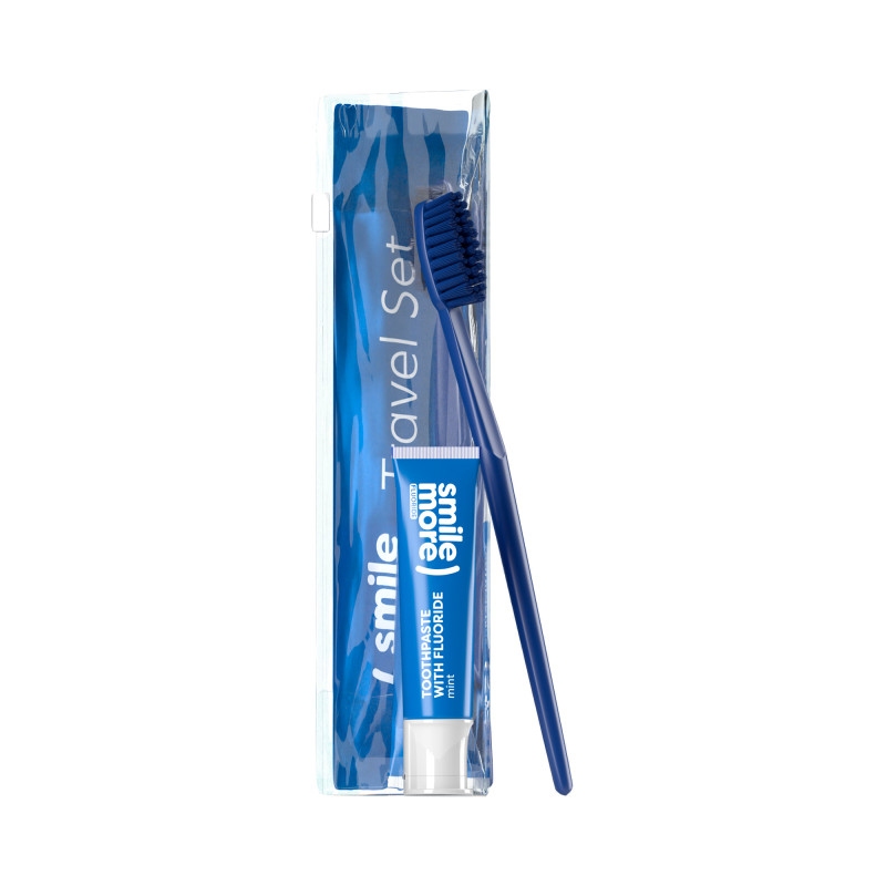 HISKIN DENTAL SMILE MORE Zestaw podróżny, szczoteczka + pasta do zębów Mint 30 ml