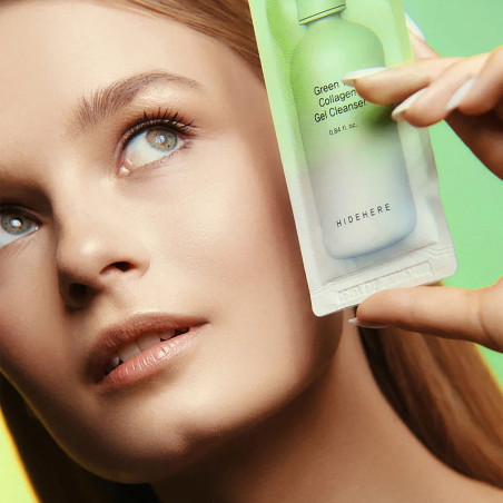 HIDEHERE Żel oczyszczający z kolagenem i zieloną herbatą 25 ml