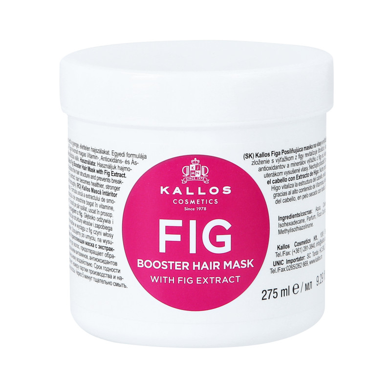 KALLOS KJMN FIG Wzmacniająca maska do włosów cienkich i delikatnych z ekstraktem z figi 275 ml
